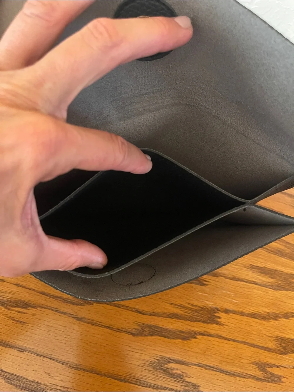 Minimalist  Black pebbled Leather Envelope clutch wallet  - Women Bags